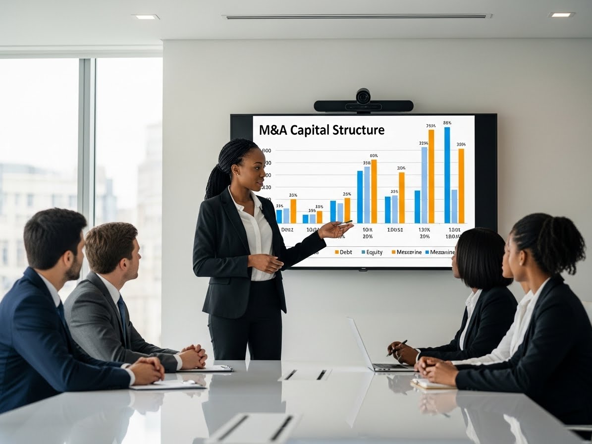 Financial advisor discussing capital raising strategies for mergers and acquisitions in South Africa.